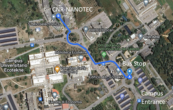 Map to reach CNR-NANOTEC